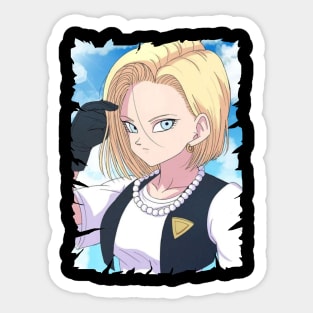 ANDROID 18 MERCH VTG Sticker